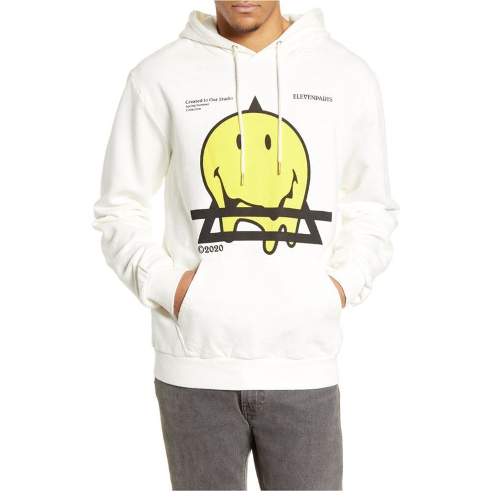 Elevenparis Mens Landino Smiley Hoodie Sweatshirt, NWT